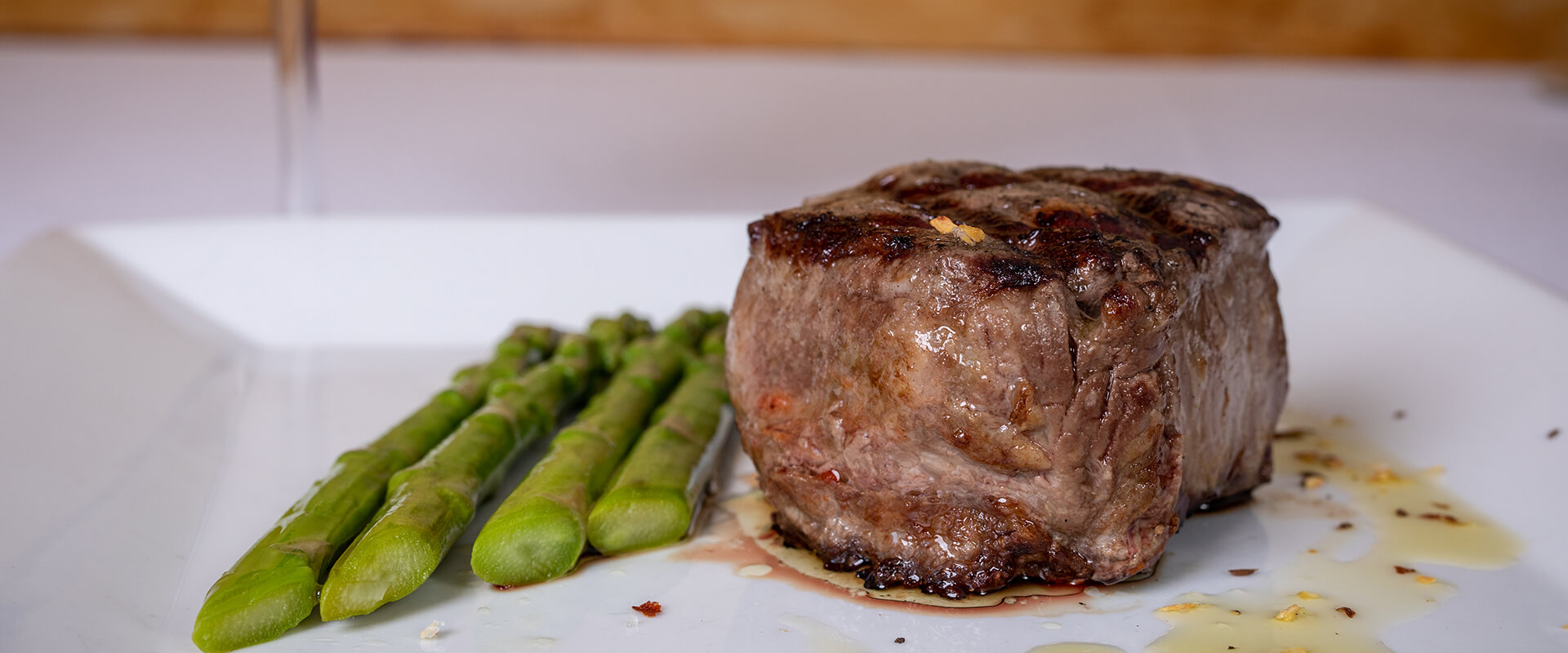 filet mignon with a side of asparagus